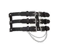 Zac's Alter Ego Black Triple Buckle Waist Belt with Double Chain