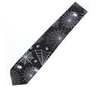 Zac's Alter Ego Black & White Spiders & Cobwebs Tie