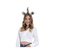 Zac's Alter Ego Blue Unicorn Headband with Rainbow Horn, Soft Faux Fur, and Sparkling Sequin Ears Costume Accessory