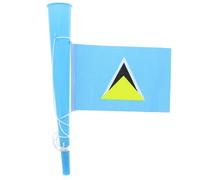Zac's Alter Ego Blue Woofer Horn with St. Lucia Flag - Bright Loud Carnival Festival Party