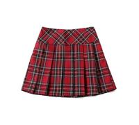 Zac's Alter Ego Classic Red Tartan Plaid Pleated Skirt, School Uniform Style, High Waist Design