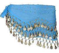 Zac's Alter Ego Coin Belly Dance Hip Skirt Rave Fringe Hip Scarf Costume Dance Mini Wrap Skirts for Women and Girls