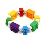 Zac's Alter Ego Colourful Building Block Bracelet, Construction Brick Jewellery, Elasticated, Party Bag Fillers, Birthday Gift
