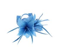 Zac's Alter Ego Colourful Fascinator with Feather on Clip & Brooch Pin