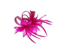 Zac's Alter Ego Colourful Fascinator with Feather on Clip & Brooch Pin