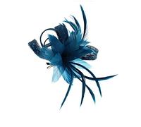 Zac's Alter Ego Colourful Fascinator with Feather on Clip & Brooch Pin
