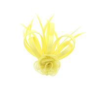 Zac's Alter Ego Colourful Net Fascinator with Ribbons & Feathers on Clip & Pin