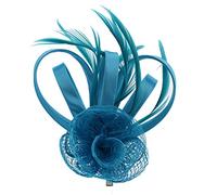 Zac's Alter Ego Colourful Net Fascinator with Ribbons & Feathers on Clip & Pin