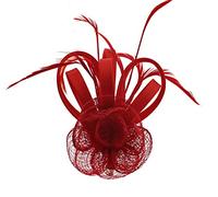 Zac's Alter Ego Colourful Net Fascinator with Ribbons & Feathers on Clip & Pin