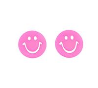Zac's Alter Ego Cool Neon Smiley Face Button Earrings