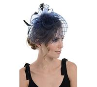 Zac's Alter Ego Cross Hatch& Net Fascinator with Feathers on Clip or Aliceband
