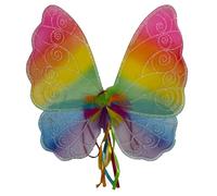 Zac's Alter Ego Fancy Dress Glitter Rainbow Butterfly Wings with Lace & Ribbon
