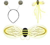 Zac's Alter Ego Fancy Dress Instant Bumble Bee Kit - Antenna Headband, Magic Wand and Wings, Ideal for World Book Day, Halloween Christmas Party Cosplay Favors Stage Performance, for Kids and Adults