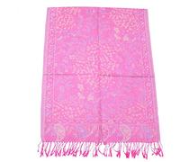 Zac's Alter Ego Floral & Paisley Print Fuchsia Pink Pashmina with Tassels