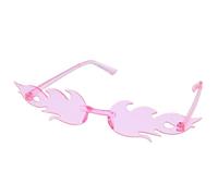 Zac's Alter Ego Funky Cool Rimless Fire Flame Sunglasses - Great for Concerts, Festivals, Clubbing, Holidays, Pool Parties, Carnivals, Cosplay, etc...