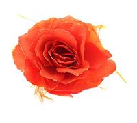 Zac's Alter Ego Glitter Hair Rose with Feathers on Clip, Elastic & Brooch Pin