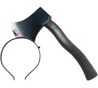 Zac's Alter Ego Halloween Bloody Axe Headband Costume Accessory - Scary Horror Hairband for Zombie Prank Party Decoration