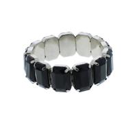 Zac's Alter Ego Jet Black Oval Diamante Stone Crystal Encrusted Bracelet