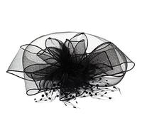 Zac's Alter Ego Lace & Net Fascinator with Feathers on Clip or Aliceband