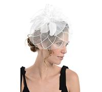Zac's Alter Ego Lace & Net Fascinator with Feathers on Clip or Aliceband