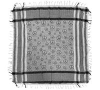 Zac's Alter Ego Lightweight Meter x Meter CND Peace Sign Print Arafat Square Scarf/Shawl with Tassels