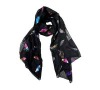 Zac's Alter Ego Long Lightweight Women's Metallic Rainbow Feather Foil Effect Printed Scarf