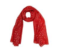 Zac's Alter Ego Long Lightweight Women's Metallic Silver Star Foil Effect Printed Scarf