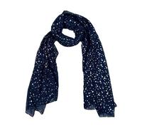 Zac's Alter Ego Long Lightweight Women's Metallic Silver Star Foil Effect Printed Scarf