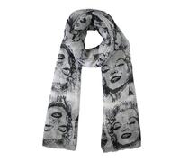 Zac's Alter Ego Marilyn Monroe Pop Art Portrait Scarf, Long Lightweight Fashion Accessory with Iconic Celebrity Print