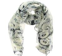 Zac's Alter Ego Marilyn Monroe Pop Art Portrait Scarf, Long Lightweight Fashion Accessory with Iconic Celebrity Print