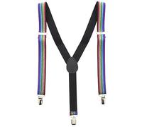 Zac's Alter Ego Men/Ladies Adjustable Glitter Rainbow Stripe Braces/Suspenders