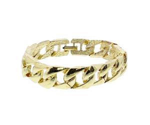 Zac's Alter Ego Men's Chunky Strong 15mm Gold Curb Heavy Chain Bracelet