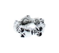 Zac's Alter Ego Multiple Skull Ring - Alternative Gothic Jewellery Vintage Punk Skull Gift for Men Boys