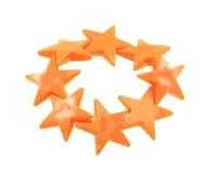 Zac's Alter Ego Neon Plastic Star Bracelet for Women, Chunky Elasticated, 80s Retro Style, for Festivals, Parties and Fancy Dress (Orange)