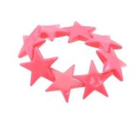 Zac's Alter Ego Neon Plastic Star Bracelet for Women, Chunky Elasticated, 80s Retro Style, for Festivals, Parties and Fancy Dress (Neon Pink)