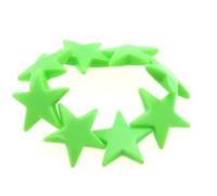 Zac's Alter Ego Neon Plastic Star Bracelet for Women, Chunky Elasticated, 80s Retro Style, for Festivals, Parties and Fancy Dress (Neon Green)