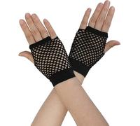 Zac's Alter Ego Neon Short Fishnet Gloves for 80s Fancy Dress - Neon Accessories, Fingerless Gloves for Women Perfect for Dance or Hen Party, Festival and Cosplay