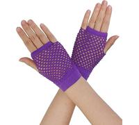 Zac's Alter Ego Neon Short Fishnet Gloves for 80s Fancy Dress - Neon Accessories, Fingerless Gloves for Women Perfect for Dance or Hen Party, Festival and Cosplay