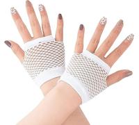Zac's Alter Ego Neon Short Fishnet Gloves for 80s Fancy Dress - Neon Accessories, Fingerless Gloves for Women Perfect for Dance or Hen Party, Festival and Cosplay