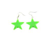 Zac's Alter Ego Neon Star Drop Earring, Retro 80s Style, Lightweight Dangle, Statement Jewellery for Women (Neon Green)