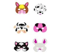 Zac's Alter Ego Pack of 12 Assorted Fun Foam Farm Animal Masks for Children