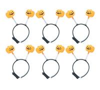Zac's Alter Ego Pack of 6 Halloween Flashing Light Up Pumpkin Head Boppers