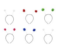 Zac's Alter Ego Pack of 6 Sparkly Tinsel Pom Pom Christmas Head Boppers