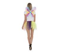 Zac's Alter Ego Rainbow Fairy Costume Set: Sparkling Butterfly Wings and Vibrant Tulle Tutu for Women's Fancy Dress