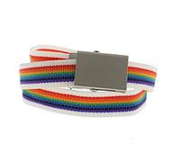 Zac's Alter Ego Rainbow Striped Canvas Slider Belt