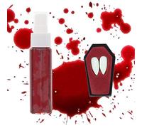 Zac's Alter Ego Scary Halloween Fake Blood, Spray Blood & Fangs - Fancy Dress Horror Vampire Zombie Costume Make Up
