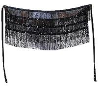 Zac's Alter Ego Sequins Tassel Skirt Belly Dance Skirt Rave Fringe Hip Scarf Costume Dance Mini Wrap Skirts for Women and Girls