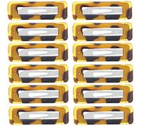 Zac's Alter Ego Set of 12 Black or Tortoiseshell 5.5cm Rectangular Sleepy Clips/Snap Hair Clips