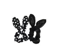 Zac's Alter Ego Set of 2 Bunny Shape Scrunchies - 1 Plain & 1 Polka Dot