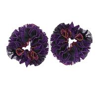 Zac's Alter Ego Set of 2 Glitter Soft Chiffon Ruffle Hair Scrunchies/Garters